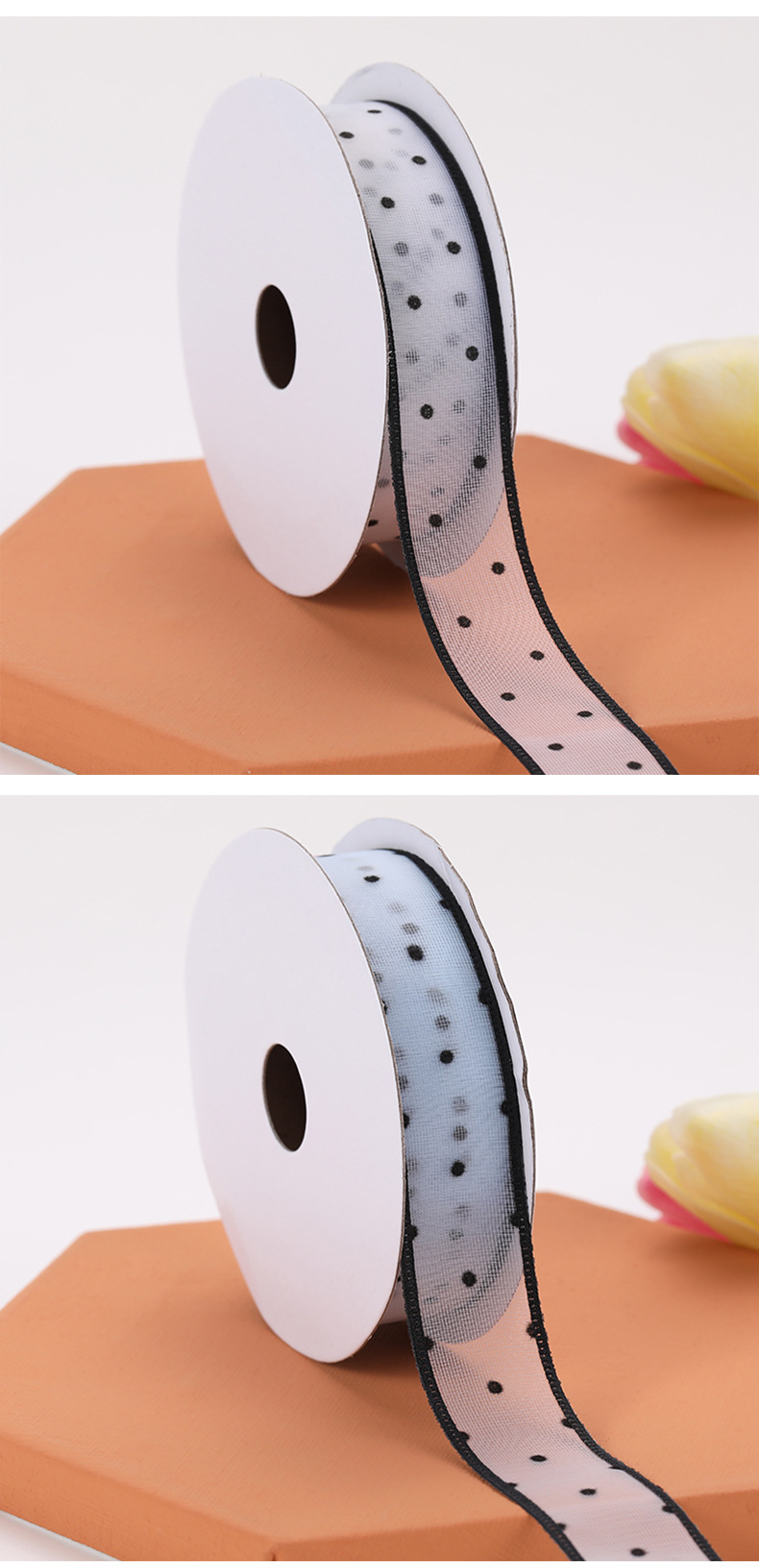 New Snow Yarn Ribbon Korean Transparent Dotted Yarn Webbing Colorful Ribbon Printing Ribbon New Snow Yarn Ribbon Korean Transparent Dotted Yarn Webbing Colorful Ribbon Printing Ribbon
