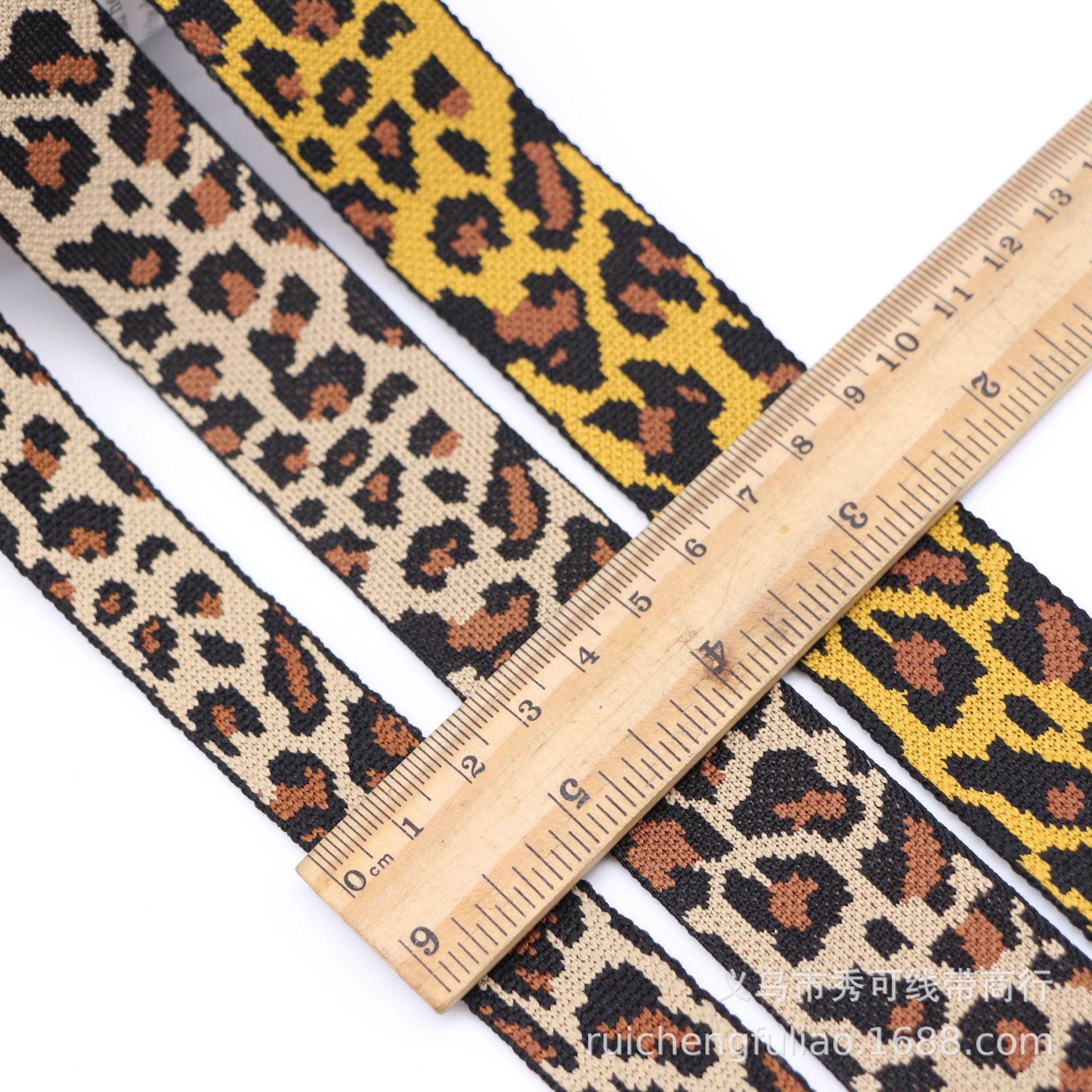 Manufacturers sell 4CM spot fashion leopard print imitation nylon high elastic webbing pants side band hair decoration DIY handmade materials