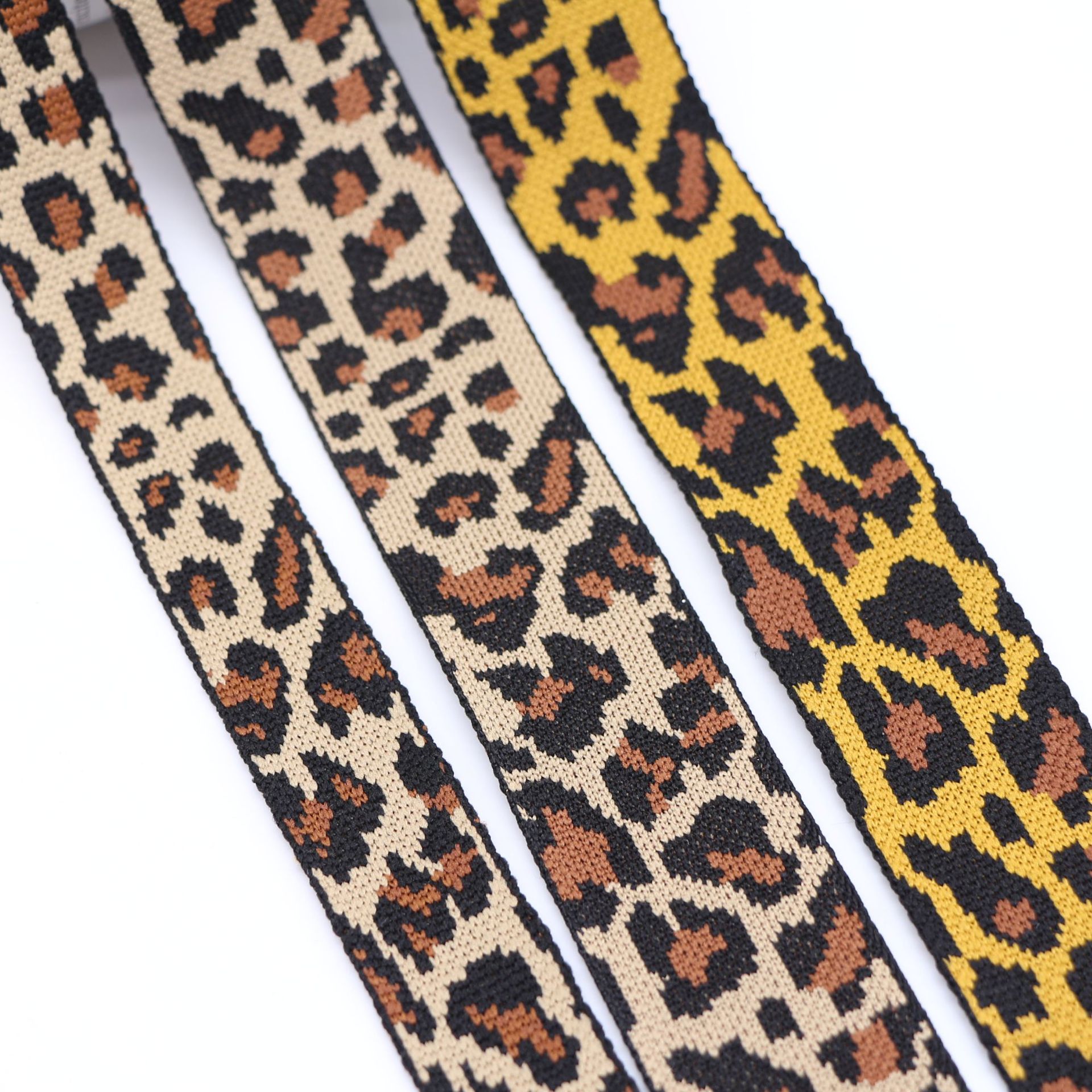 Manufacturers sell 4CM spot fashion leopard print imitation nylon high elastic webbing pants side band hair decoration DIY handmade materials
