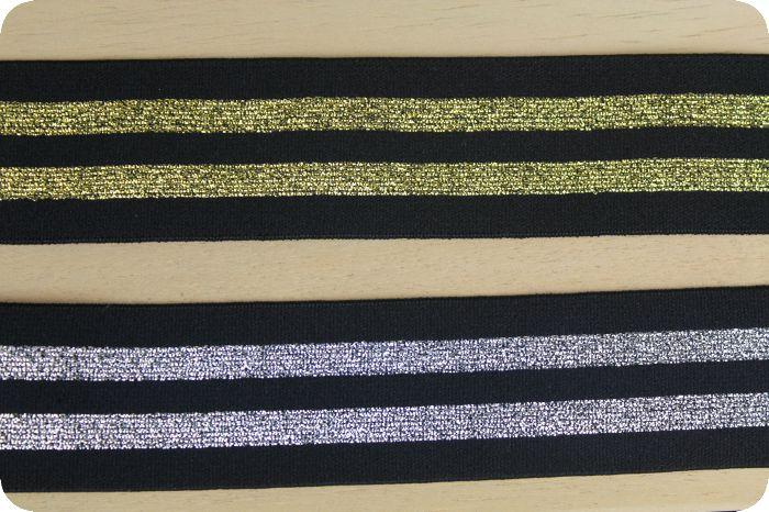 spun gold or silver nylon elastic webbing for garment