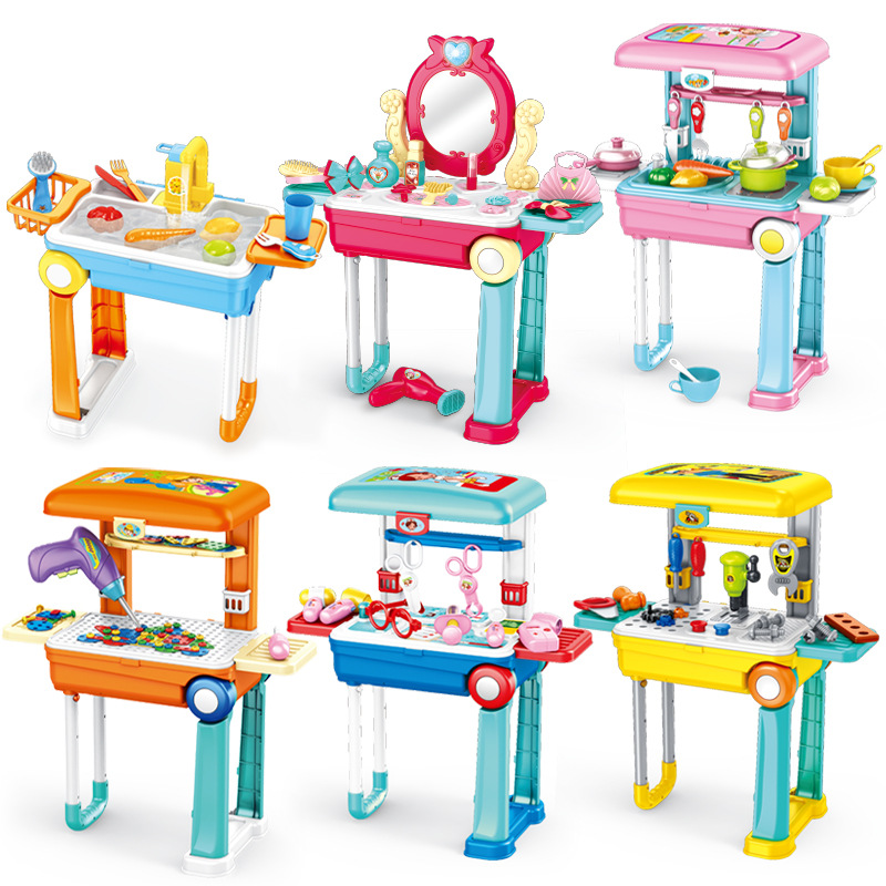 Child&#039;s Toy house Kitchen Rolling suitcase girl suits his medical Doctor Toys Birthday gift
