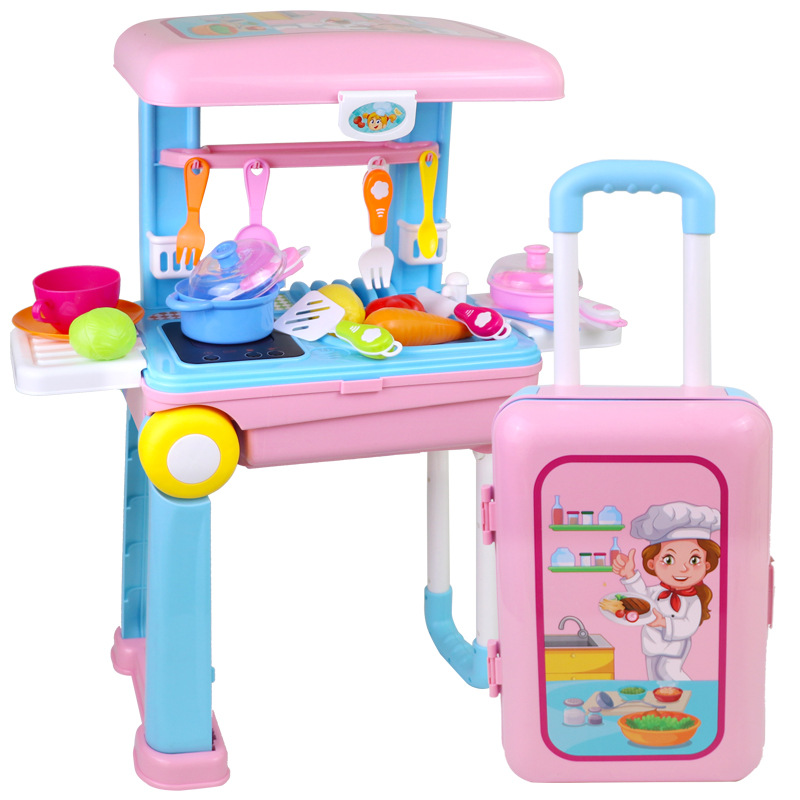 Child&#039;s Toy house Kitchen Rolling suitcase girl suits his medical Doctor Toys Birthday gift