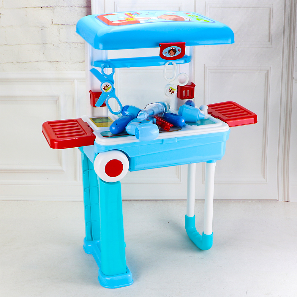 Child&#039;s Toy house Kitchen Rolling suitcase girl suits his medical Doctor Toys Birthday gift