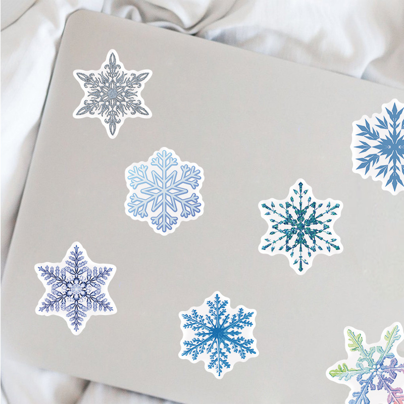 Pieces Christmas Decorative Glass Snowflake Pattern Stickers Notebook Computer Suitcase iPad Stickers Are Not Repeated