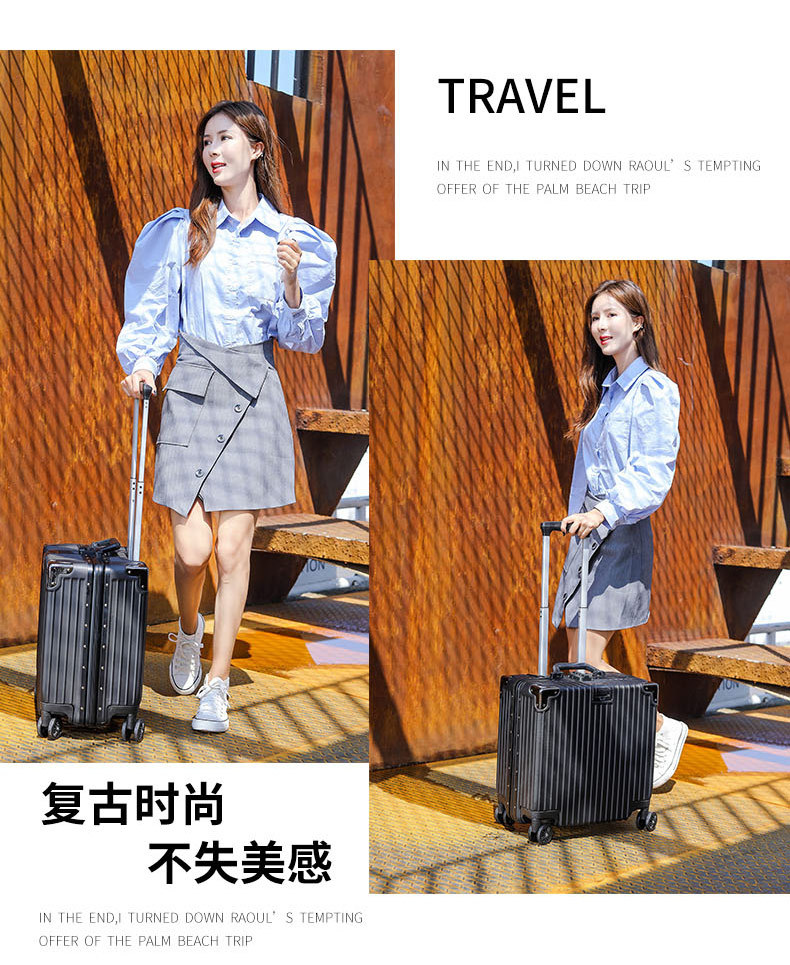 Women's Small Mini Lightweight Boarding Trolley Case 20-Inch Password Travel Suitcase Small 18 Custom Logo