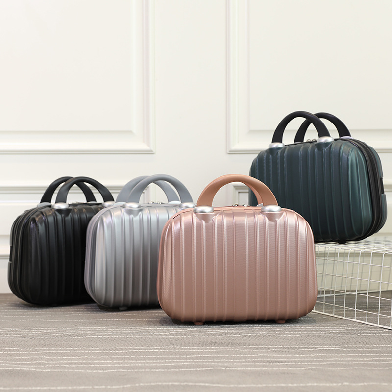 KoreanStyle Portable 14Inch Luggage Cosmetic Storage Travel Trolley Travel Makeup Bag Suitcase Bag ABS ScratchResistant