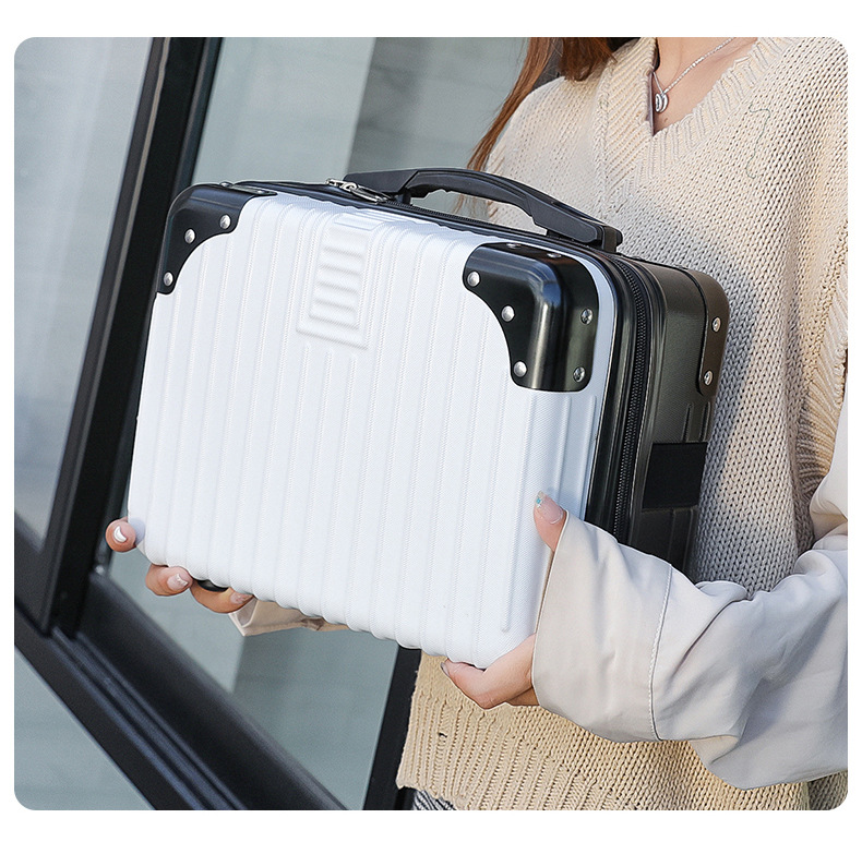 KoreanStyle Portable 14Inch Luggage Cosmetic Storage Travel Trolley Travel Makeup Bag Suitcase Bag ABS ScratchResistant KoreanStyle Portable 14Inch Luggage Cosmetic Storage Travel Trolley Travel Makeup Bag Suitcase Bag ABS ScratchResistant