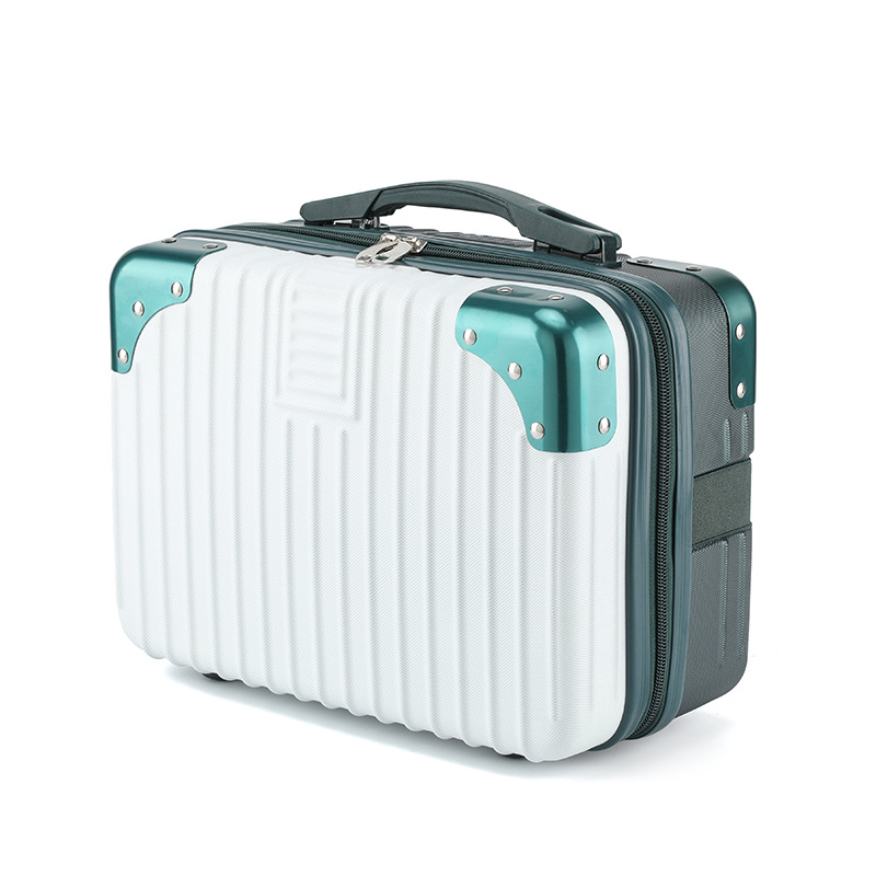 KoreanStyle Portable 14Inch Luggage Cosmetic Storage Travel Trolley Travel Makeup Bag Suitcase Bag ABS ScratchResistant