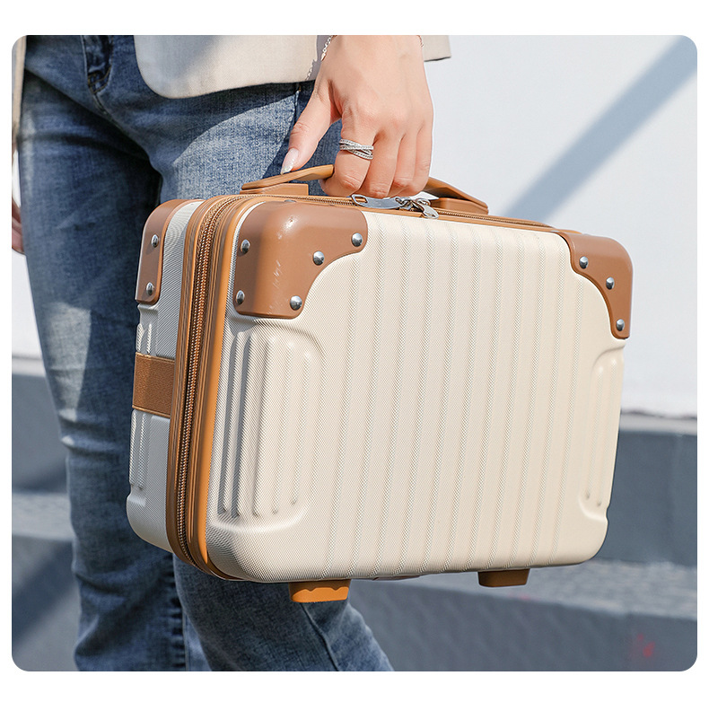 KoreanStyle Portable 14Inch Luggage Cosmetic Storage Travel Trolley Travel Makeup Bag Suitcase Bag ABS ScratchResistant KoreanStyle Portable 14Inch Luggage Cosmetic Storage Travel Trolley Travel Makeup Bag Suitcase Bag ABS ScratchResistant