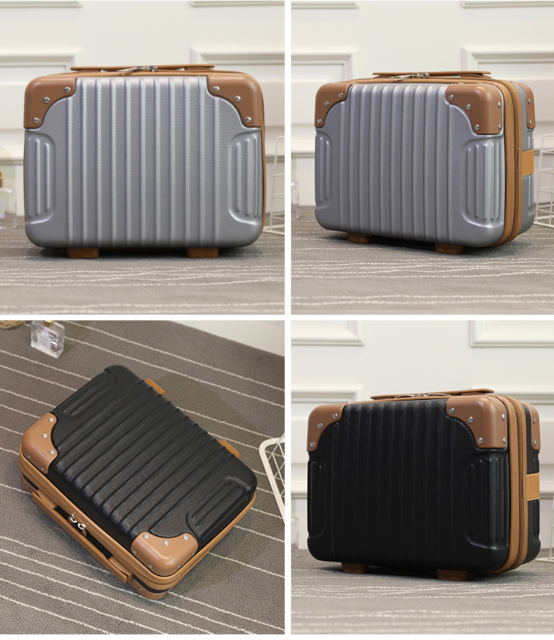 KoreanStyle Portable 14Inch Luggage Cosmetic Storage Travel Trolley Travel Makeup Bag Suitcase Bag ABS ScratchResistant KoreanStyle Portable 14Inch Luggage Cosmetic Storage Travel Trolley Travel Makeup Bag Suitcase Bag ABS ScratchResistant