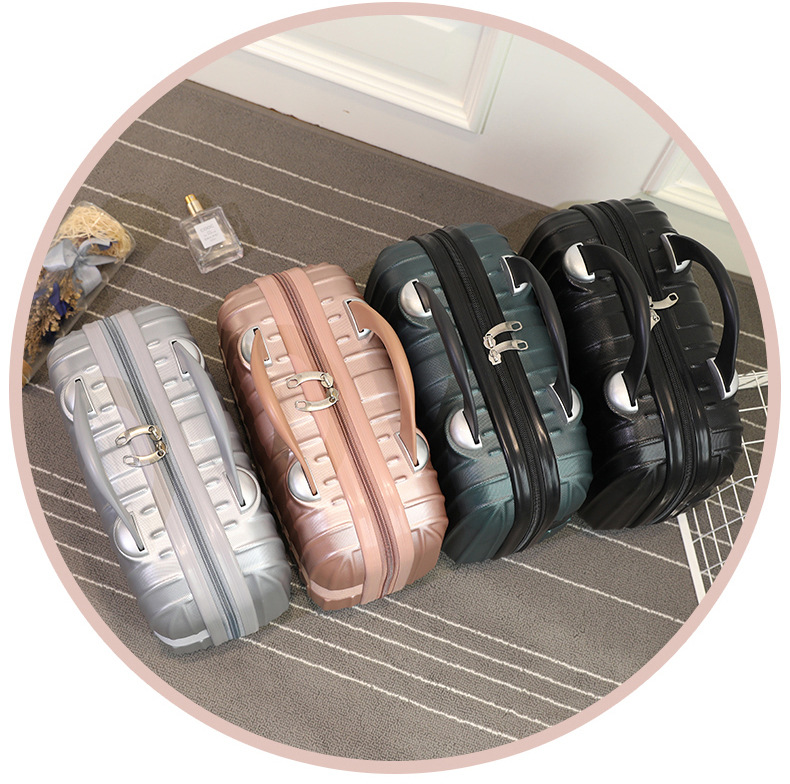 KoreanStyle Portable 14Inch Luggage Cosmetic Storage Travel Trolley Travel Makeup Bag Suitcase Bag ABS ScratchResistant KoreanStyle Portable 14Inch Luggage Cosmetic Storage Travel Trolley Travel Makeup Bag Suitcase Bag ABS ScratchResistant