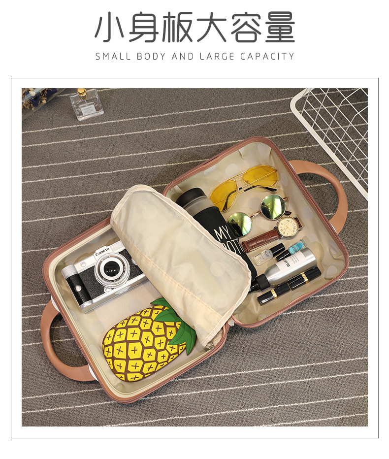 KoreanStyle Portable 14Inch Luggage Cosmetic Storage Travel Trolley Travel Makeup Bag Suitcase Bag ABS ScratchResistant KoreanStyle Portable 14Inch Luggage Cosmetic Storage Travel Trolley Travel Makeup Bag Suitcase Bag ABS ScratchResistant