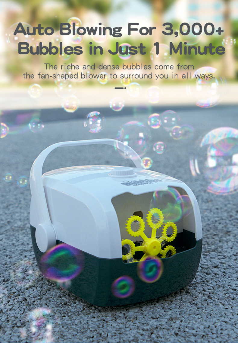New Arrival Suitcase Automatic Bubble Machine Wedding Stage OneClick Bubble with Charging Children's Bubble Toys