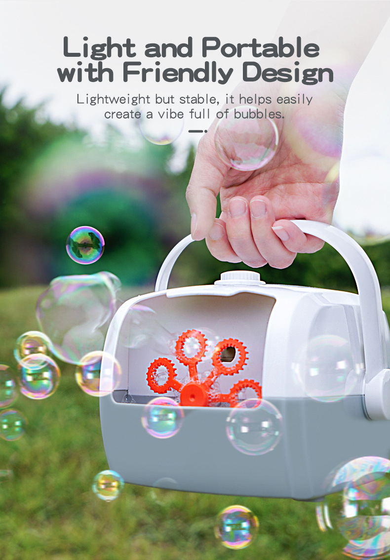 New Arrival Suitcase Automatic Bubble Machine Wedding Stage OneClick Bubble with Charging Children's Bubble Toys