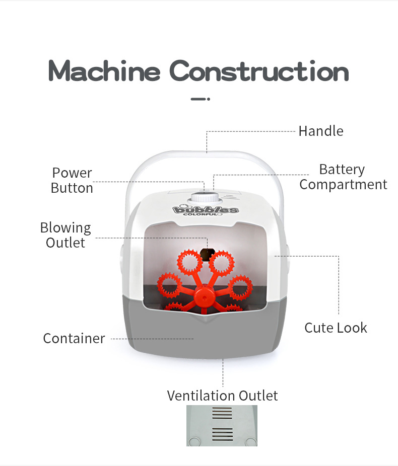 New Arrival Suitcase Automatic Bubble Machine Wedding Stage OneClick Bubble with Charging Children's Bubble Toys