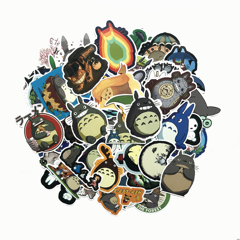 Miyazaki Hayao Cartoon Cartoon Peripheral Totoro Stickers Luggage Trolley Case Suitcase Notebook Graffiti Stickers