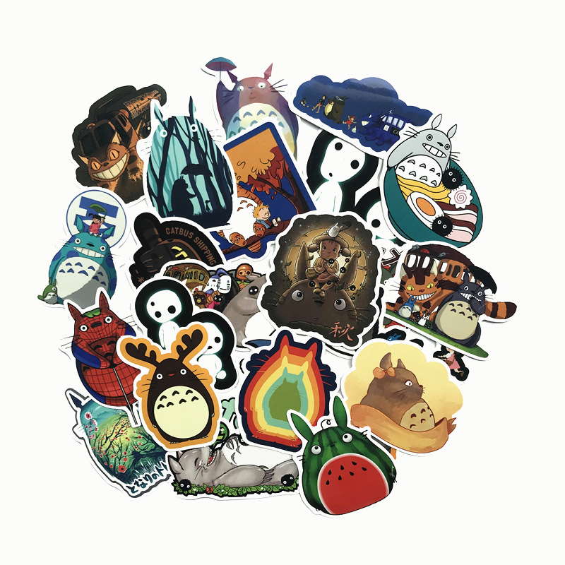 Miyazaki Hayao Cartoon Cartoon Peripheral Totoro Stickers Luggage Trolley Case Suitcase Notebook Graffiti Stickers