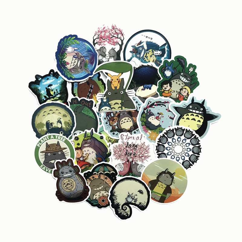 Miyazaki Hayao Cartoon Cartoon Peripheral Totoro Stickers Luggage Trolley Case Suitcase Notebook Graffiti Stickers