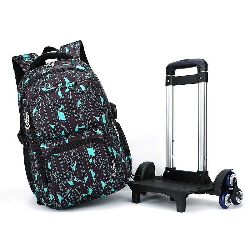 Fish Primary School Trolley Bag 4569 Grade Girl&#039;s and Boy&#039;s DrawBar Suitcase ThreeWheel Climbing Children&#039;s Schoolbag