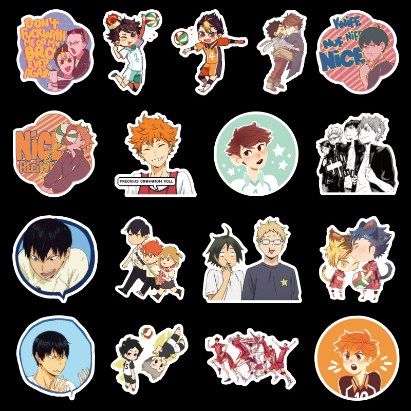 100 New Volleyball Junior Day Cartoon Graffiti Stickers Suitcase Luggage Guitar Automotive Decorative Paste Waterproof