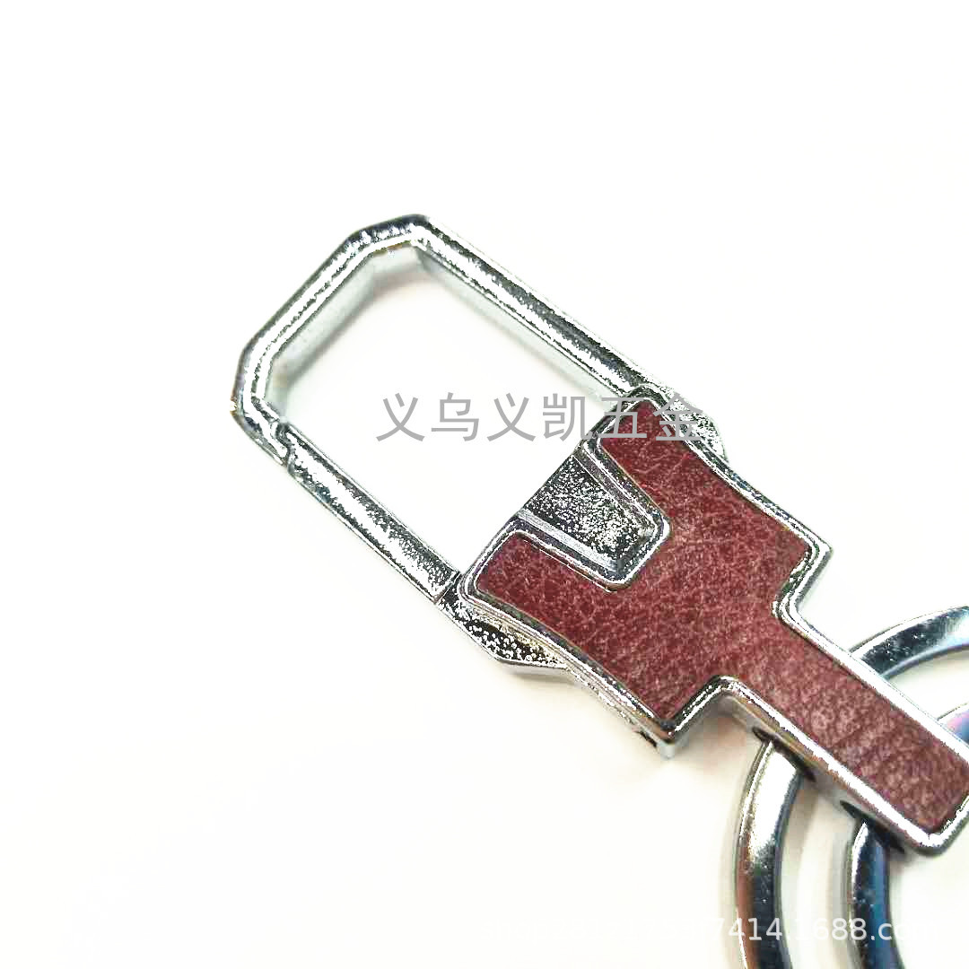 8811 leather double-ring key chain Pet chain suitcase chain metal key chain key chain accessories