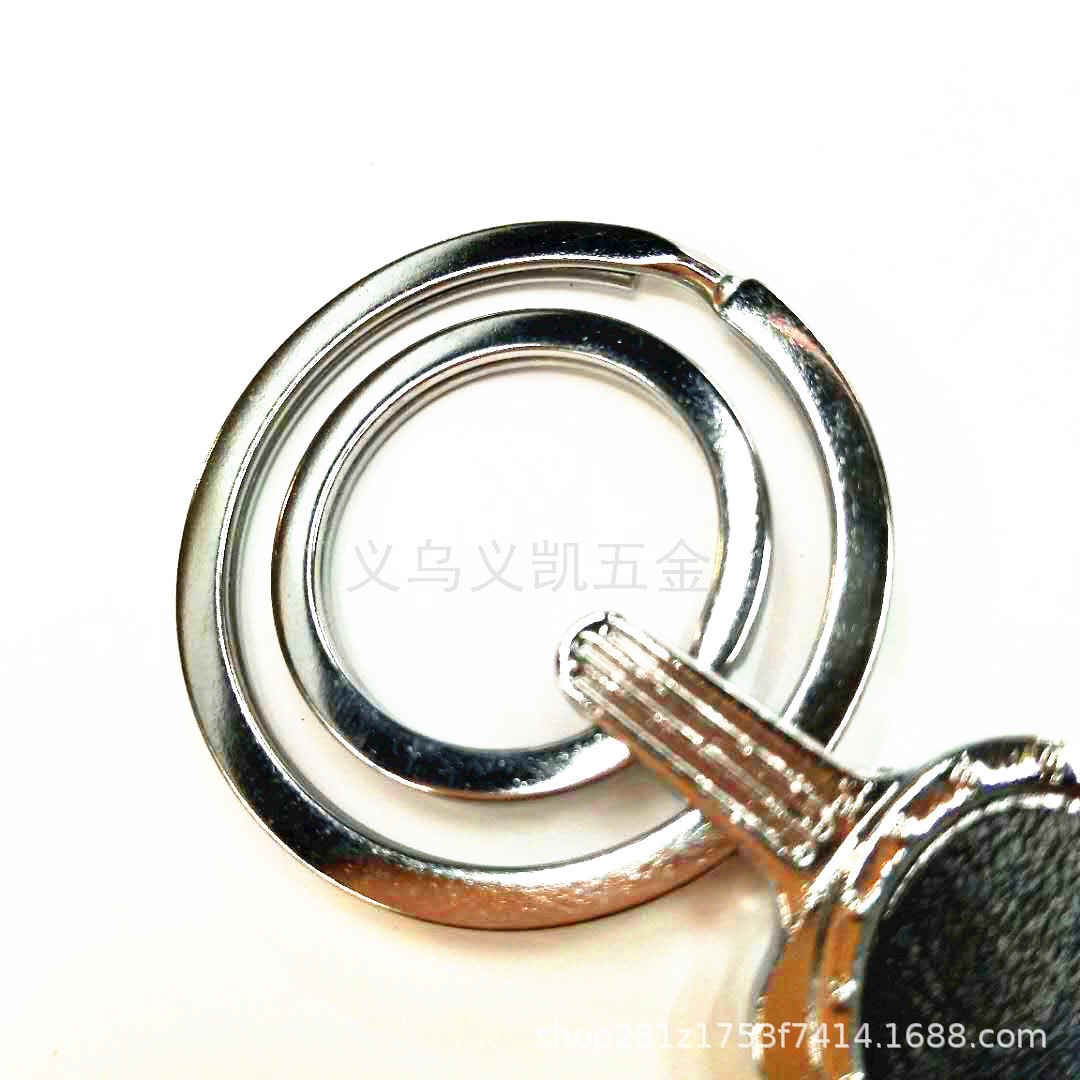 Leather double-ring key chain Pet chain suitcase chain metal key chain key chain accessories