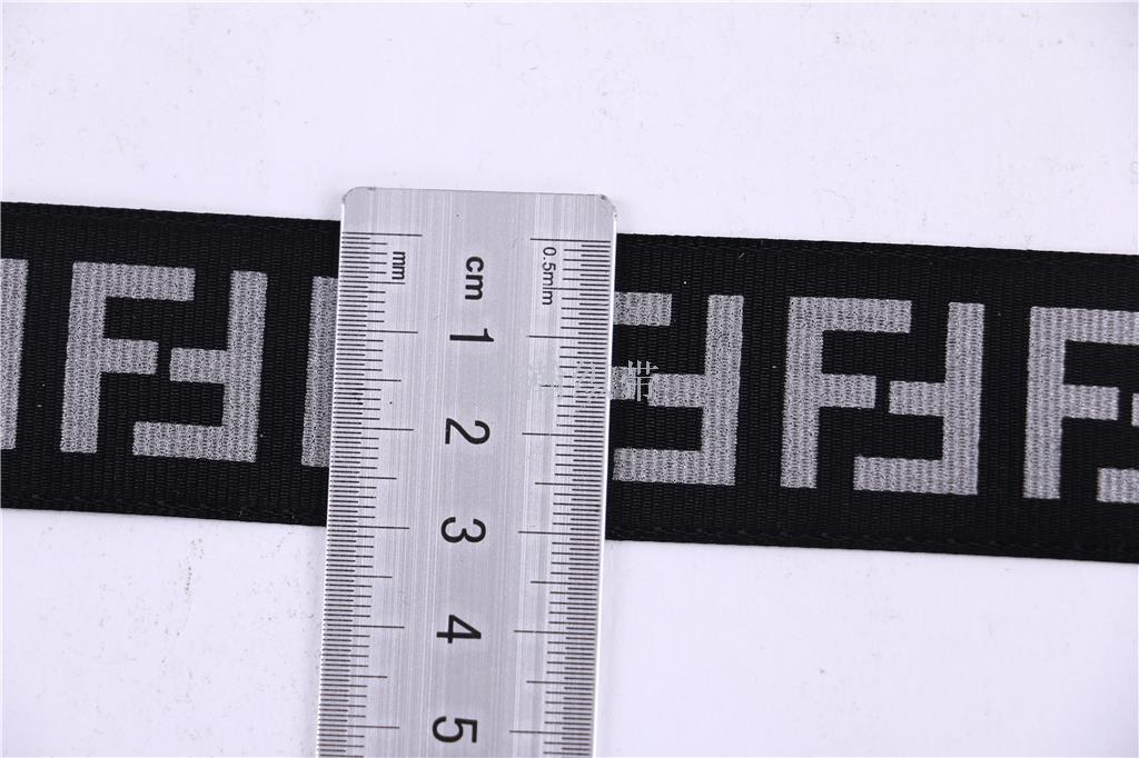 Manufacturer of custom - made 3.8 cm black ribbed ribbon diy printed suitcase bag clothing accessories ribbon