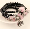 Thailand Buddha Crystal agate natural powder bracelet female Shi Bixi multilayer pomegranate hand lucky hand decorated