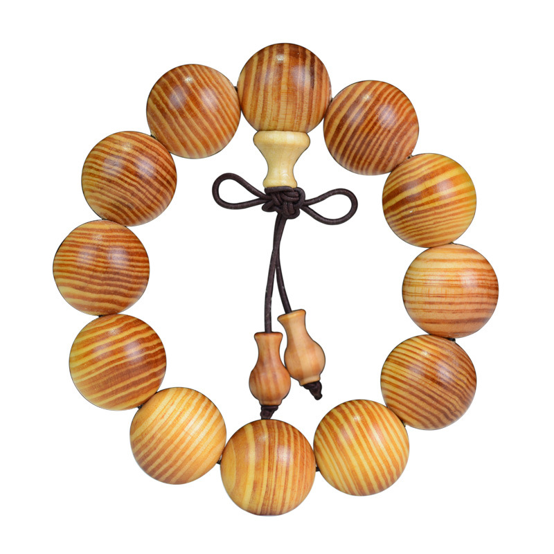 Diwang Raja Kayu Bracelet 20 Transparent Songbai Buddha Beads Bracelet Couple Ornament Wooden Cultural Artifact Rosary Manufacturer Wholesale