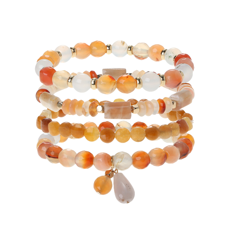 8 mm Red Turquoise Bead Buddha Bracelet Set