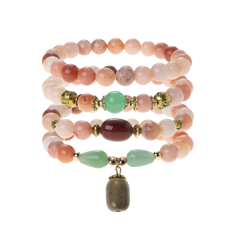 8 mm Red Turquoise Bead Buddha Bracelet Set