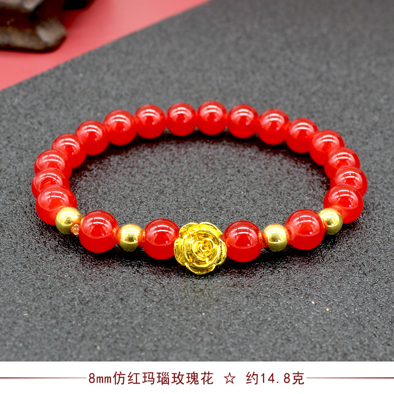 Imitation Obsidian Gilt Pixiu Bracelet Men's and Women's Six-Word Proverb Buddha Beads Bracelet Cross-Border Sold Jewelry Factory Wholesale
