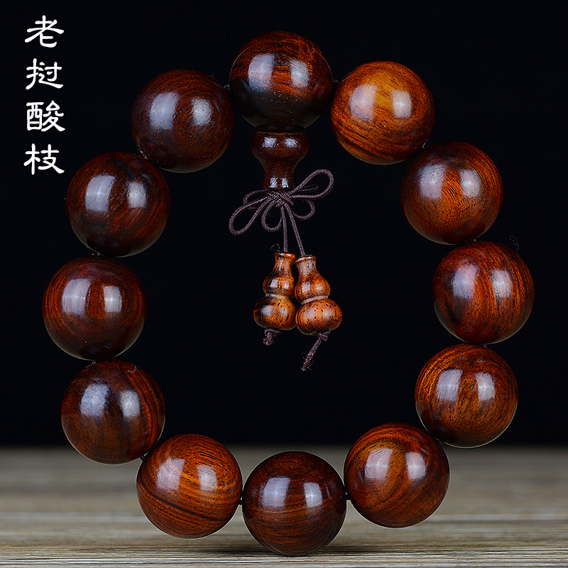 Laos Rosewood Bracelet Buddha Beads Bracelet Men and Women Couple&#039;s Jewelry Old Materials Rosewood Beads Ebony Collectables-Autograph Rosary