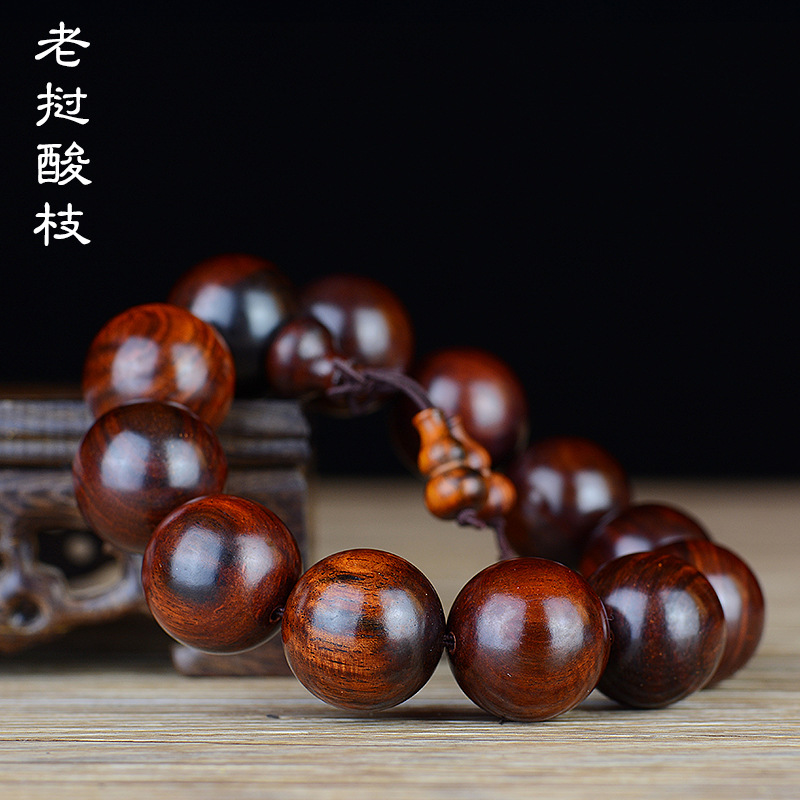Laos Rosewood Bracelet Buddha Beads Bracelet Men and Women Couple&#039;s Jewelry Old Materials Rosewood Beads Ebony Collectables-Autograph Rosary
