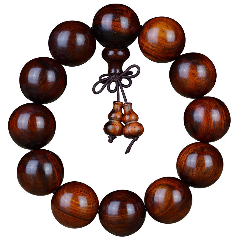 Laos Rosewood Bracelet Buddha Beads Bracelet Men and Women Couple&#039;s Jewelry Old Materials Rosewood Beads Ebony Collectables-Autograph Rosary