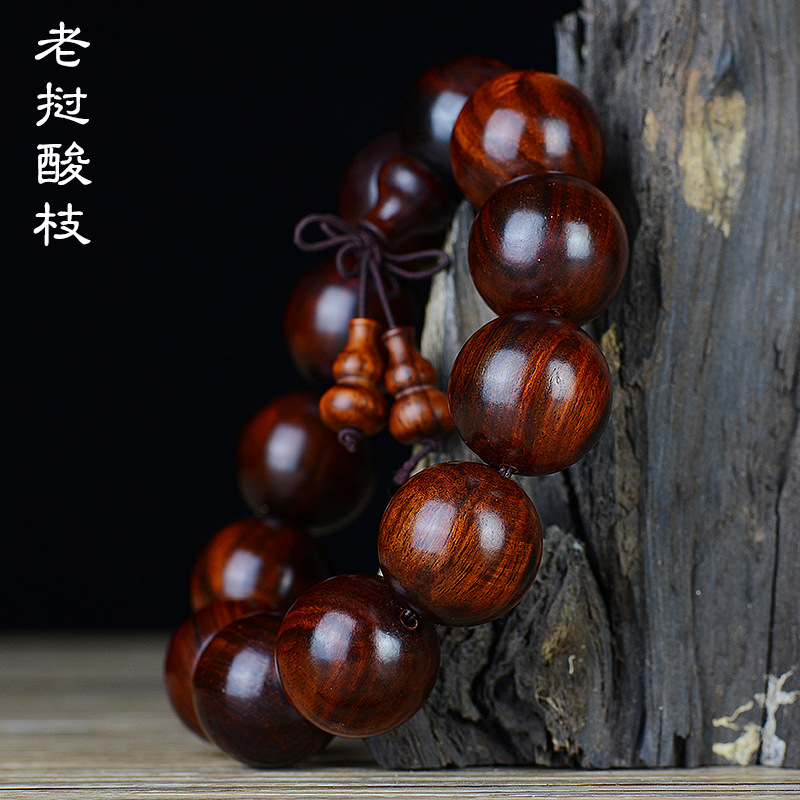 Laos Rosewood Bracelet Buddha Beads Bracelet Men and Women Couple&#039;s Jewelry Old Materials Rosewood Beads Ebony Collectables-Autograph Rosary