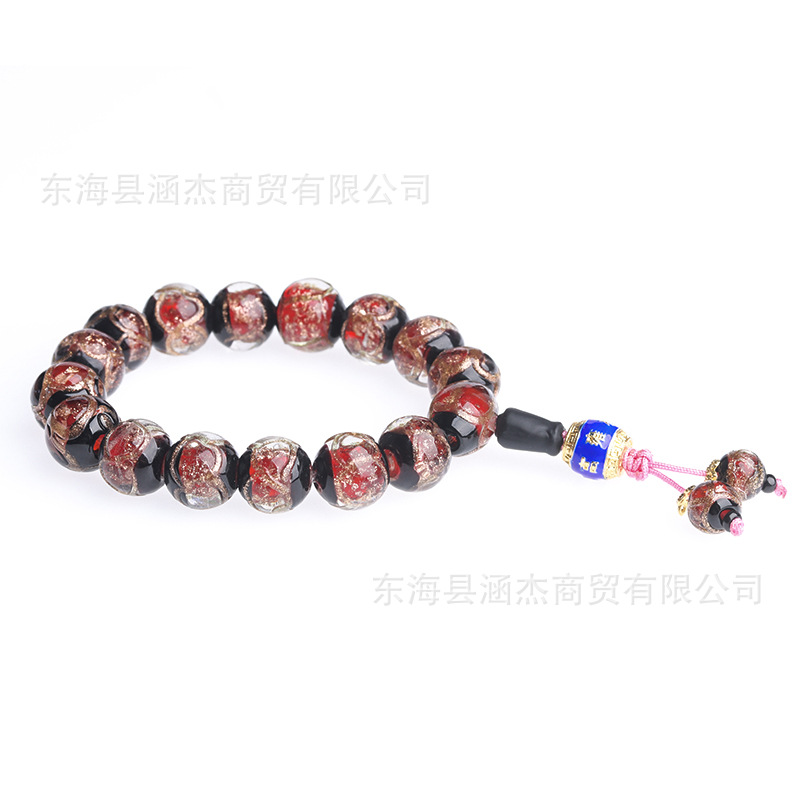 Tiktok Yonghe Palace Same Style Fragrant Gray Buddha Beads Bracelet Colored Glaze Bracelet Ancient Fragrant Gray Colored Glaze Beads Men&#039;s and Women&#039;s Ornament