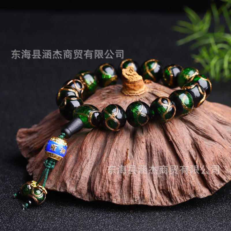 Tiktok Yonghe Palace Same Style Fragrant Gray Buddha Beads Bracelet Colored Glaze Bracelet Ancient Fragrant Gray Colored Glaze Beads Men's and Women's Ornament Tiktok Yonghe Palace Same Style Fragrant Gray Buddha Beads Bracelet Colored Glaze Bracelet Ancient Fragrant Gray Colored Glaze Beads Men's and Women's Ornament