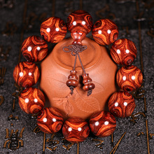India Pterocarpus Santalinus Old Materials Wooden Bracelet 108 Men and Women Bracelet Crafts Gold Star High Oil Density Buddha Beads Rosary