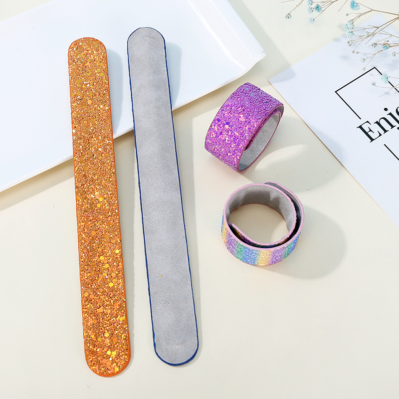 Amazon Creative Hot Sale Children&#039;s Ring Pop Bracelet Onion Pink Pu Female Jewelry Christmas Slap Bracelet Bracelet Customization