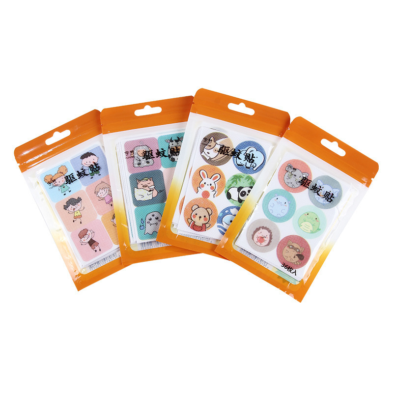 Factory Direct Sales Cartoon Mosquito Repellent Patch 36 Pieces Pack Organic Essence Oil Anti-Mosquito Plaster Children Outdoor Anti-Mosquito Bracelet T