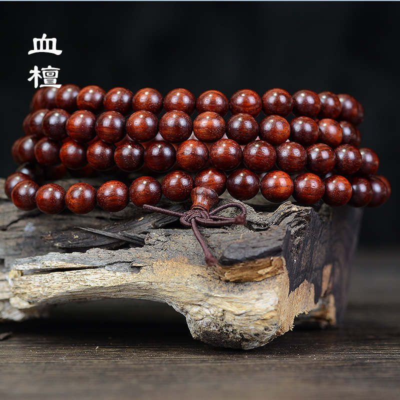 Zambia Pterocarpus Santalinus Bracelet 108 Bracelets Red Sandalwood Venus Old High Density Buddha Beads Wooden Cultural Artifact Beads