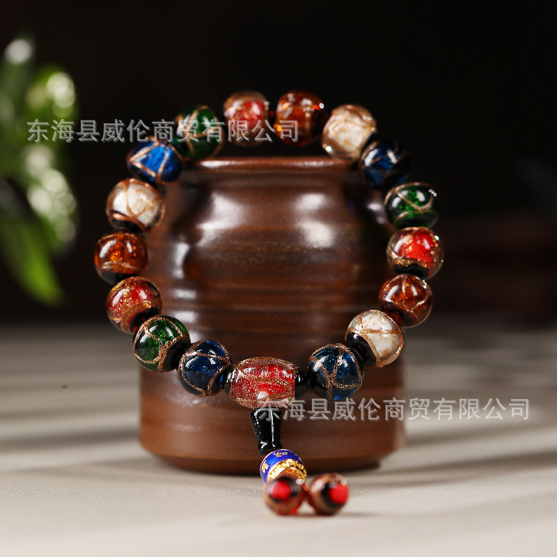 Tiktok Xiaohongshu Yonghe Palace Same Style Five Elements Colorful Fragrant Gray Glaze Bracelet Ancient French Glaze Buddha Beads Men and Women Bracelet Tiktok Xiaohongshu Yonghe Palace Same Style Five Elements Colorful Fragrant Gray Glaze Bracelet Ancient French Glaze Buddha Beads Men and Women Bracelet