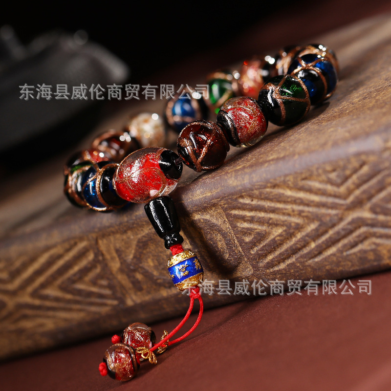 Tiktok Xiaohongshu Yonghe Palace Same Style Five Elements Colorful Fragrant Gray Glaze Bracelet Ancient French Glaze Buddha Beads Men and Women Bracelet Tiktok Xiaohongshu Yonghe Palace Same Style Five Elements Colorful Fragrant Gray Glaze Bracelet Ancient French Glaze Buddha Beads Men and Women Bracelet
