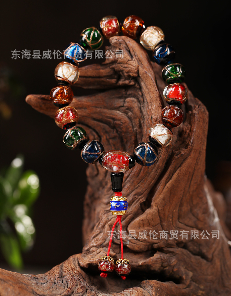 Tiktok Xiaohongshu Yonghe Palace Same Style Five Elements Colorful Fragrant Gray Glaze Bracelet Ancient French Glaze Buddha Beads Men and Women Bracelet Tiktok Xiaohongshu Yonghe Palace Same Style Five Elements Colorful Fragrant Gray Glaze Bracelet Ancient French Glaze Buddha Beads Men and Women Bracelet