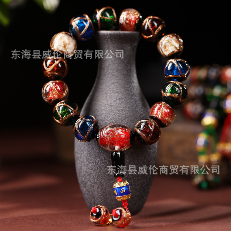 Tiktok Xiaohongshu Yonghe Palace Same Style Five Elements Colorful Fragrant Gray Glaze Bracelet Ancient French Glaze Buddha Beads Men and Women Bracelet Tiktok Xiaohongshu Yonghe Palace Same Style Five Elements Colorful Fragrant Gray Glaze Bracelet Ancient French Glaze Buddha Beads Men and Women Bracelet