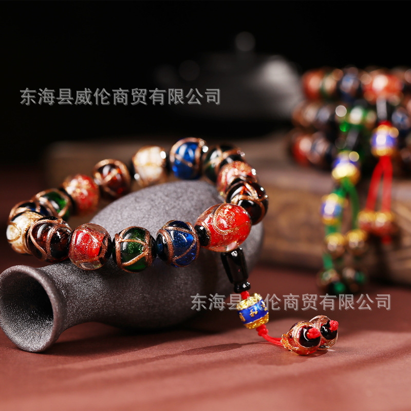 Tiktok Xiaohongshu Yonghe Palace Same Style Five Elements Colorful Fragrant Gray Glaze Bracelet Ancient French Glaze Buddha Beads Men and Women Bracelet Tiktok Xiaohongshu Yonghe Palace Same Style Five Elements Colorful Fragrant Gray Glaze Bracelet Ancient French Glaze Buddha Beads Men and Women Bracelet