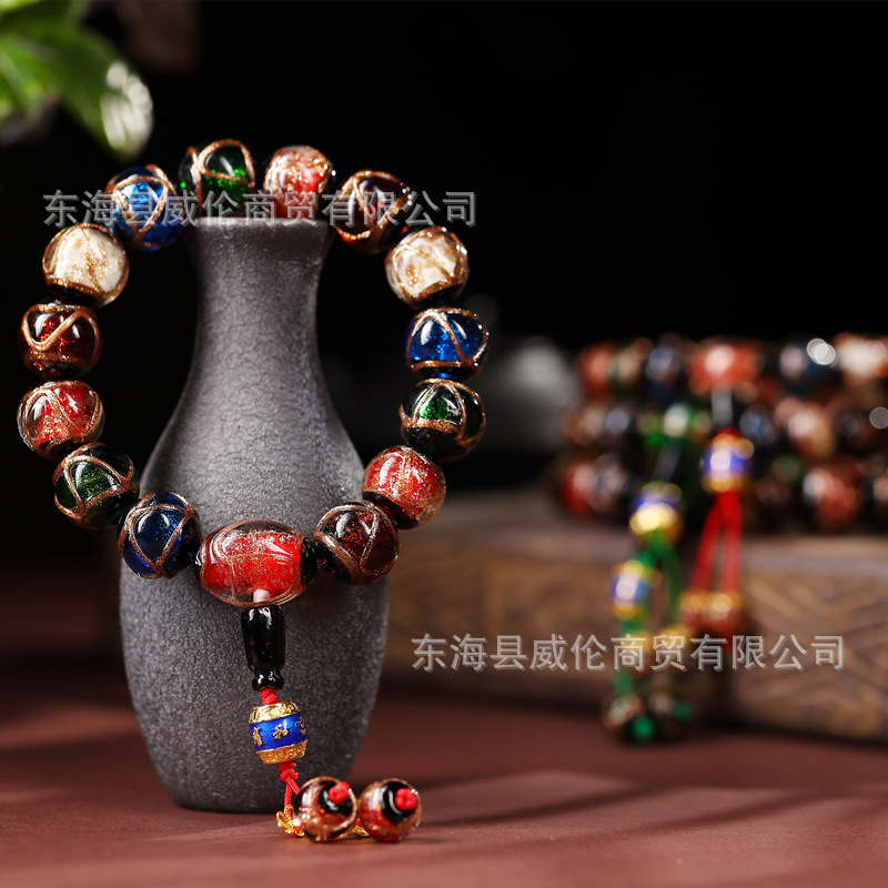 Tiktok Xiaohongshu Yonghe Palace Same Style Five Elements Colorful Fragrant Gray Glaze Bracelet Ancient French Glaze Buddha Beads Men and Women Bracelet Tiktok Xiaohongshu Yonghe Palace Same Style Five Elements Colorful Fragrant Gray Glaze Bracelet Ancient French Glaze Buddha Beads Men and Women Bracelet