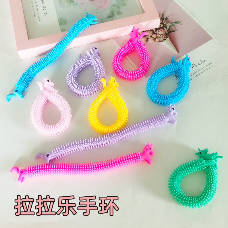 Unicorn Lala Children&#039;s Decompression Soft Glue Toy Bracelet Vent Noodles Unicorn Horse TPR Tension Elastic String