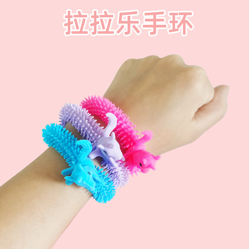 Unicorn Lala Children&#039;s Decompression Soft Glue Toy Bracelet Vent Noodles Unicorn Horse TPR Tension Elastic String